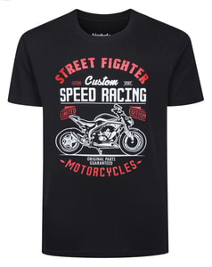 Bigdude Speed Racing Print T-Shirt Black Tall