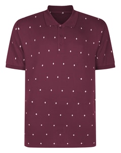 Bigdude Diamond AOP Polo Shirt Burgundy