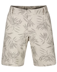 Bigdude Leaf Print Cargo Shorts Stone