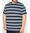 Thumbnail Navy striped T-shirt shown worn from the front.