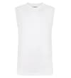 Thumbnail White sleeveless tall T-shirt, front view.