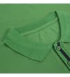 Thumbnail Deep green polo shirt collar and striped placket detail.