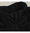 Thumbnail Close-up of black padded vest high collar and zip.
