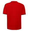 Thumbnail Back view of pepper red polo shirt with tipped sleeves.