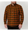 Thumbnail Orange and black checked shirt worn on model, front view.