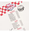 Thumbnail Close-up of the back print with menu text and burger graphic.