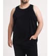 Thumbnail Black tank top with sage green piping worn by model.