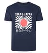 Thumbnail Navy tall T-shirt with Tokyo Japan sunburst front print.