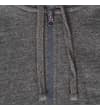 Thumbnail Close-up of charcoal hoody zip and drawstring detail.