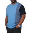 Thumbnail Model wearing light blue colour block T-shirt.