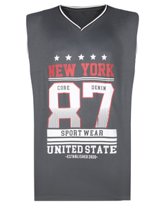 Bigdude Sleeveless Basketball Shirt Charcoal