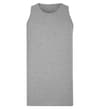 Thumbnail Grey plain tank top, front view on white background.