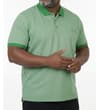Thumbnail Deep green two tone polo shirt, worn front view.
