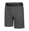Thumbnail Charcoal chino shorts with black D-ring belt, angled view.