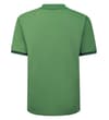 Thumbnail Back view of deep green polo shirt with tipped cuffs.