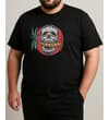 Thumbnail Black skull print T-shirt shown worn from the front.
