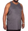 Charcoal tank top angled front view with red chest logo.