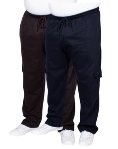 Bigdude Straight Leg Cargo Sweatpants Twin Pack Black/Navy
