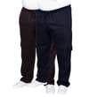 Thumbnail Black and navy cargo sweatpants shown together, front view.