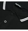 Thumbnail Close-up of collar, buttons and white tipped trim on black polo.