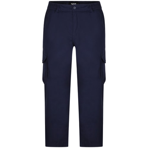 Bigdude Lightweight Elasticated Waist Cargo Trousers Navy