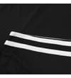 Thumbnail Close-up of black shorts hem with white stripe trim.