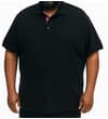 Thumbnail Black polo shirt worn, front view with contrast placket.