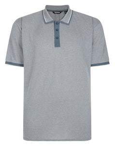 Bigdude Pure Cotton Jacquard Polo Shirt Grey