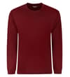 Burgundy long sleeve crew neck T-shirt, front view.