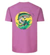 Thumbnail Back view of T-shirt with large fish print in yellow circle.