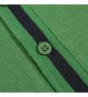 Thumbnail Close-up of deep green placket with contrast stripe and button.