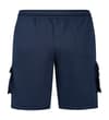 Thumbnail Back view of navy cargo shorts with rear patch pocket.