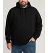 Thumbnail Black buttoned pullover hoody worn on model.