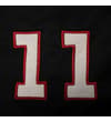 Thumbnail Close-up of white 11 applique with red outline.