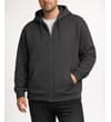 Thumbnail Charcoal textured zip-up hoody worn with hand in pocket.