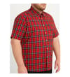 Thumbnail Model wearing the red and black checked shirt, angled view.