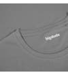 Thumbnail Grey sleeveless T-shirt crew neck and inner logo close-up.