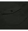 Thumbnail Close-up of buttoned flap chest pocket on charcoal overshirt.