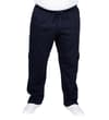 Thumbnail Navy cargo sweatpants worn, full front view.