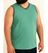 Thumbnail Light green basketball tank top shown on a model.