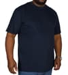 Thumbnail Navy crew neck T-shirt on model, alternate front view.