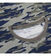 Thumbnail Close-up of crew neck on khaki and blue camo T-shirt.