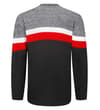 Thumbnail Back view of charcoal colour block knitted sweatshirt.