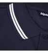 Thumbnail Close-up of navy collar with white double-stripe tipping.