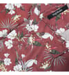 Thumbnail Close-up of chest pocket on burgundy floral shirt.