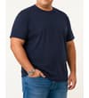 Thumbnail Navy plain T-shirt worn with blue jeans.