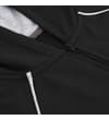 Thumbnail Close-up of shoulder piping and hood opening on black hoody.