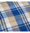 Thumbnail Close-up of the blue and beige checked flannel fabric.