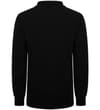 Thumbnail Black long sleeve polo shirt back view.