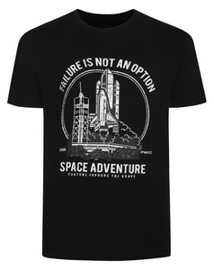 Bigdude Space Adventure Print T-Shirt Black